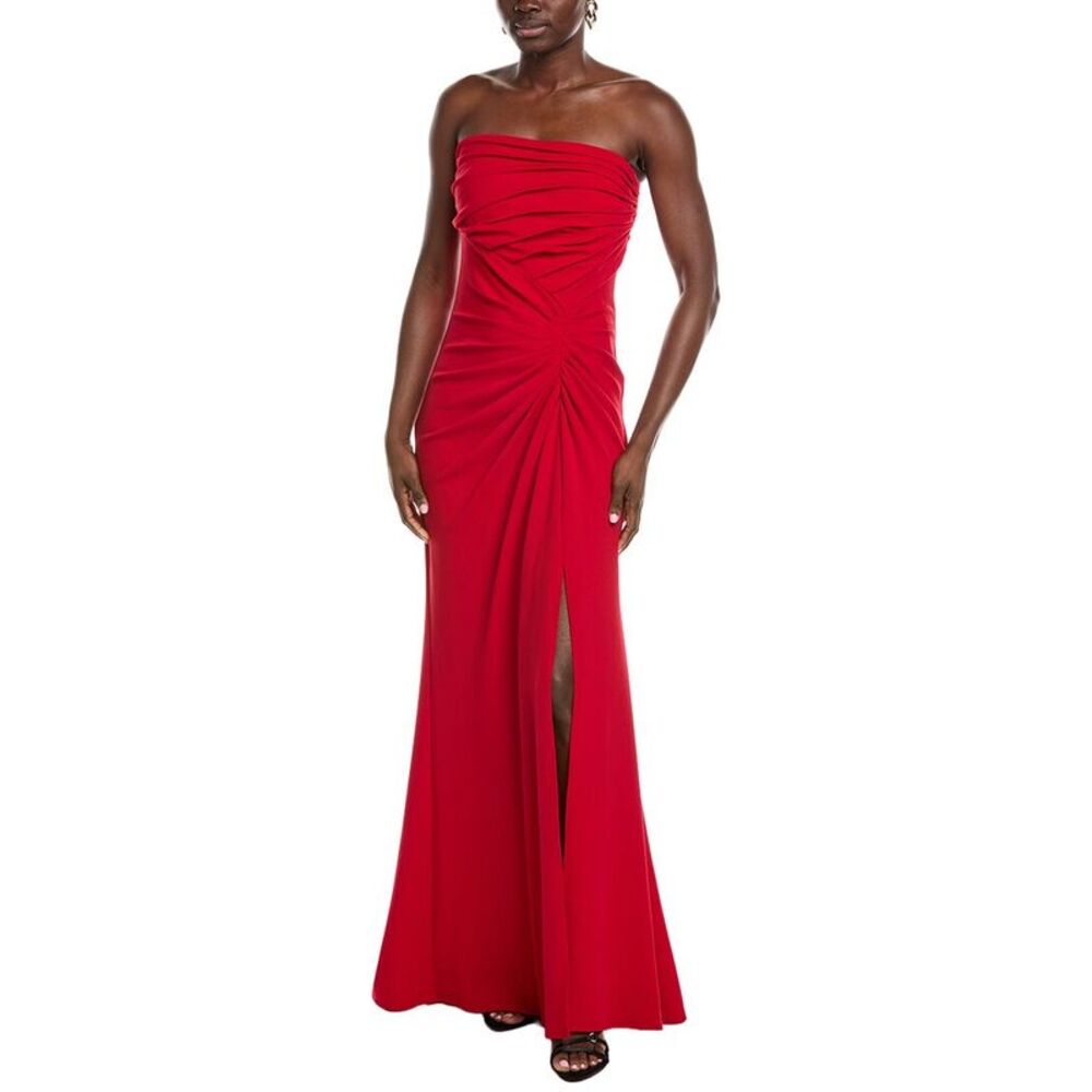 Tadashi Shoji Womens  Dorsett Pleated Crepe Gown, Pink